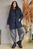 Dunbar Neckerchief Hood Gaberdine Coat Ink Navy